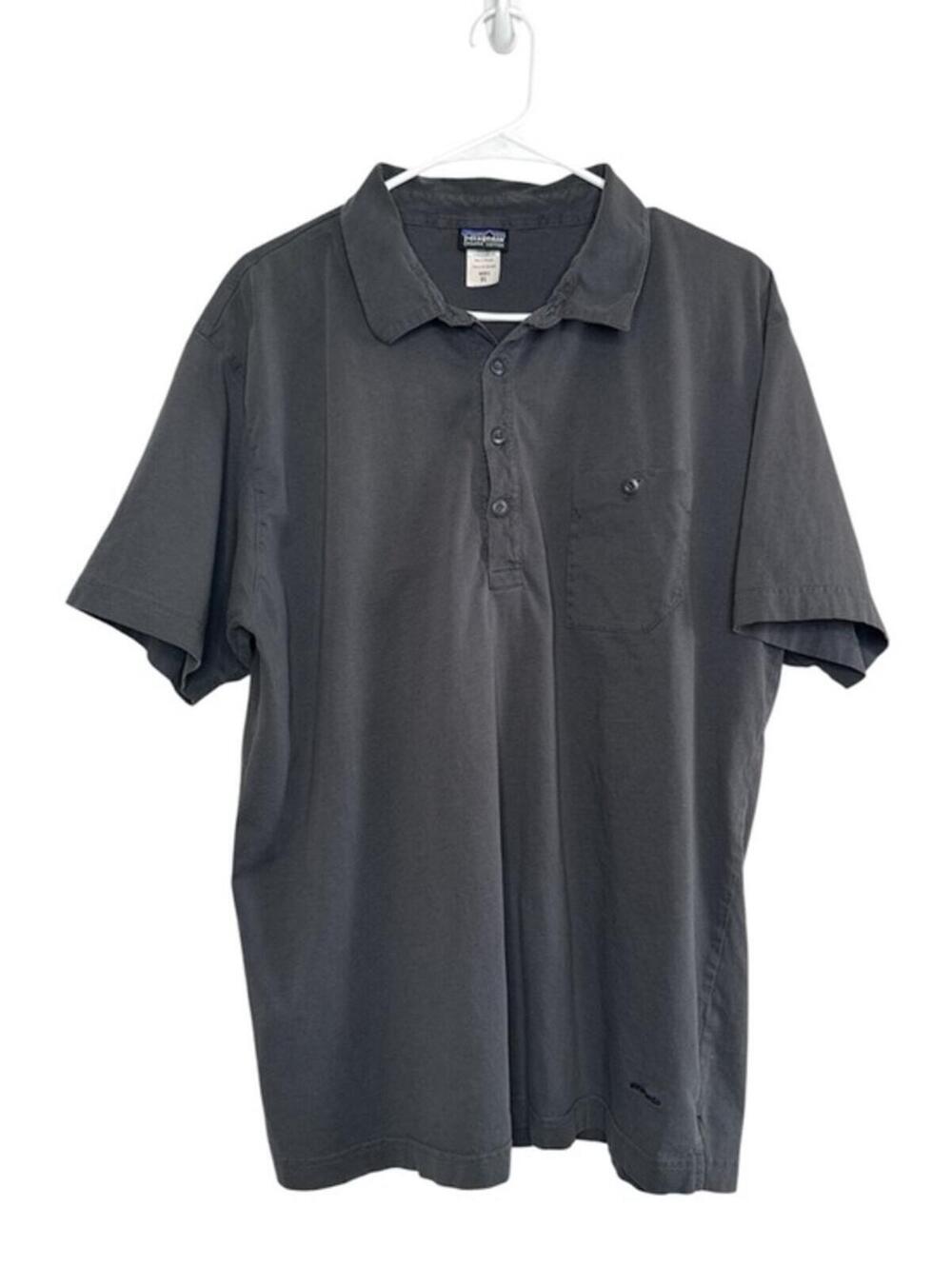 Patagonia Men's Gray Organic Cotton Polo Shirt Size XL